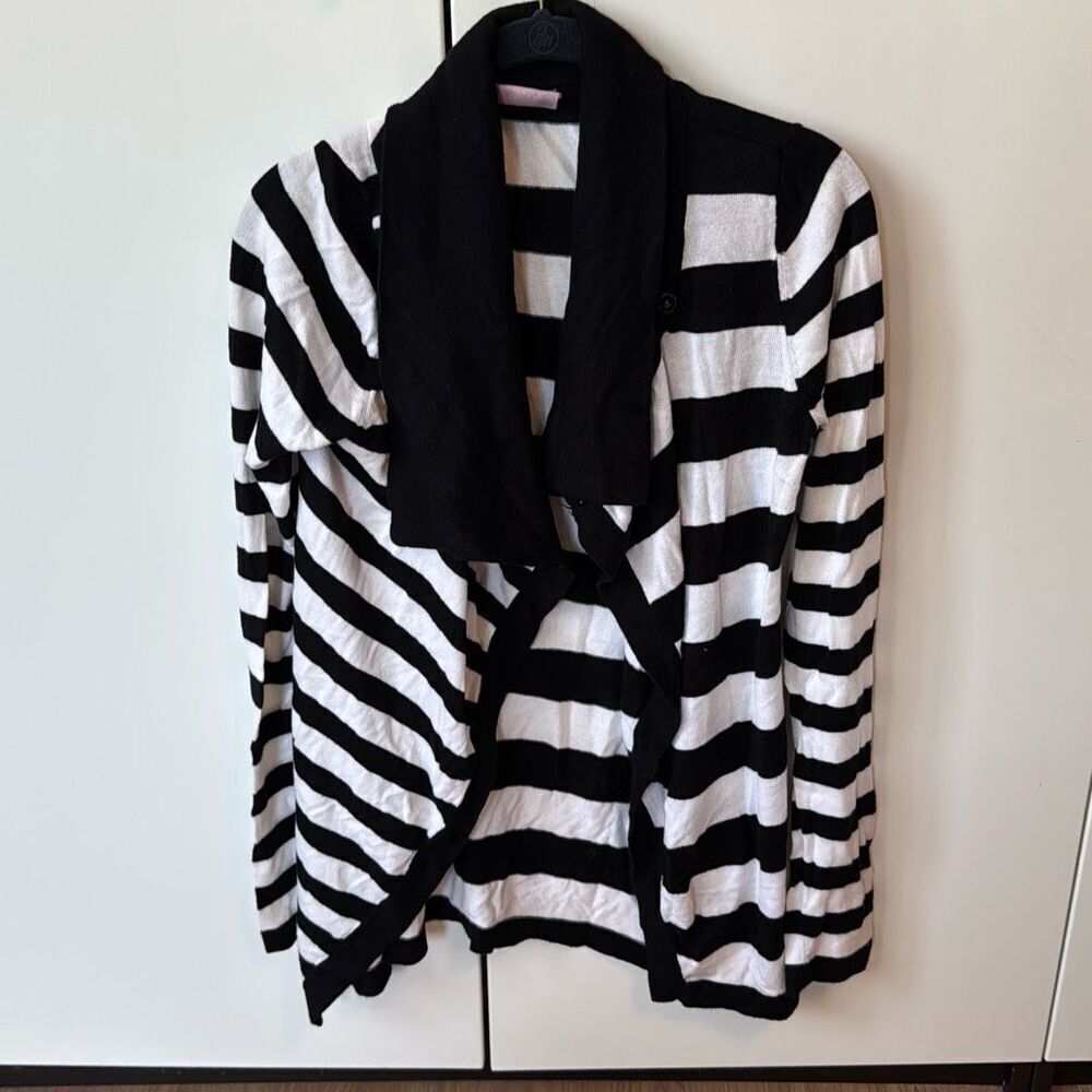 Romeo and Juliet couture cotton blend black and white striped cardigan size medi